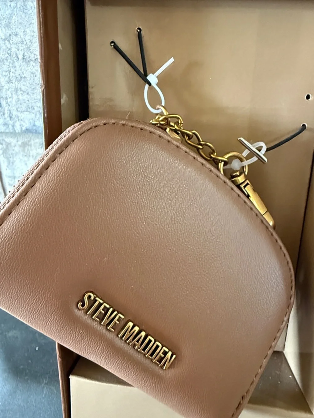 Steve Madden Blush Taupe Shoulder Bag Set with Charm & Card Case - Picture 4 of 10